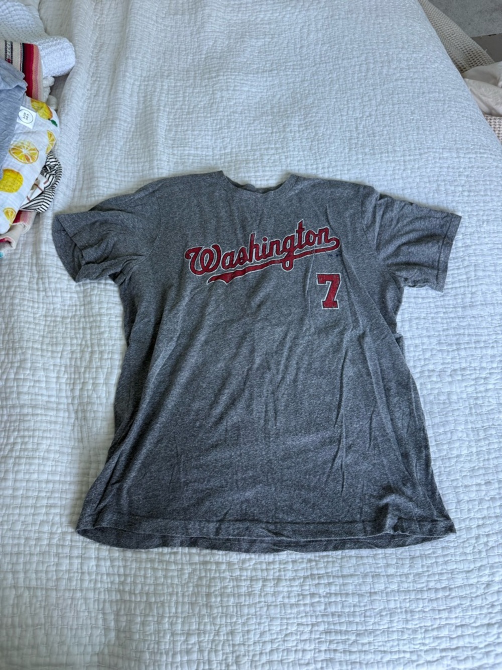Washington Graphic Heather Gray Mens or women’s  Tee with Red Script